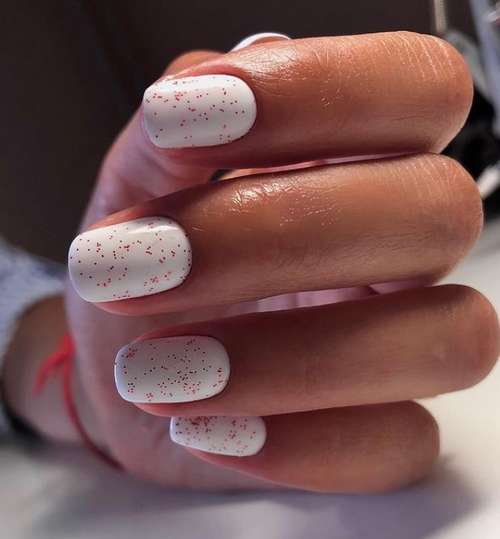 Solid light gentle manicure for short nails