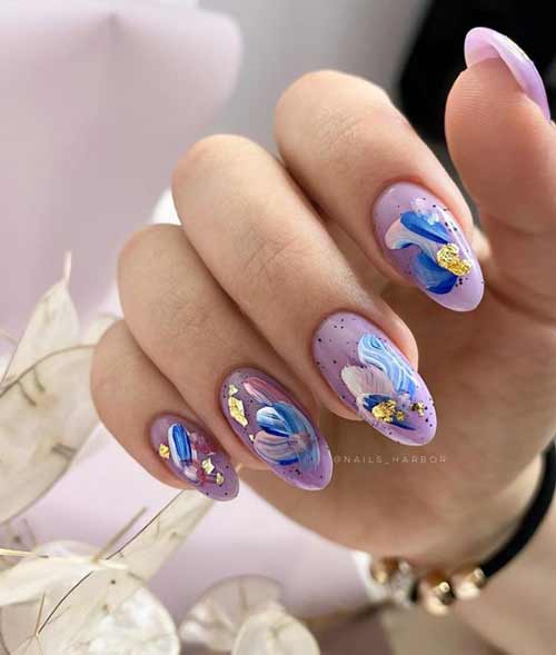 Lilac manicure design photo