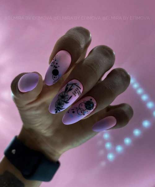 Ongles longs lilas