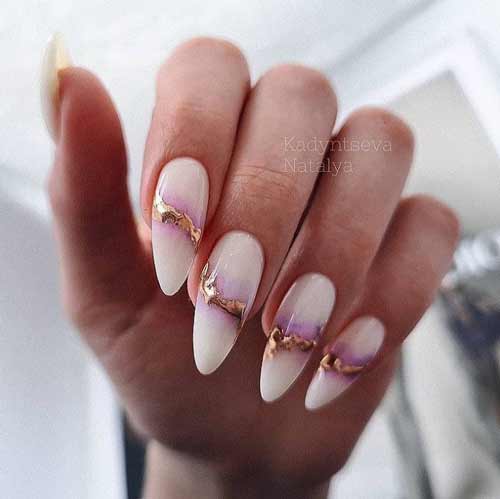 Long nails lilac manicure