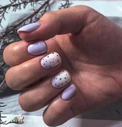 Lilac manicure with specks