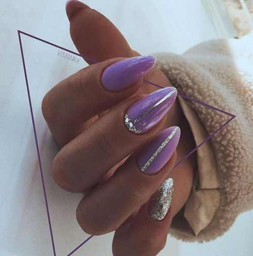 Elegant lilac manicure