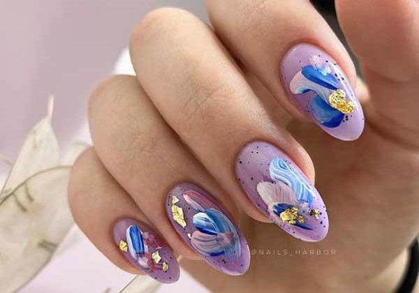 Lilac manicure new design