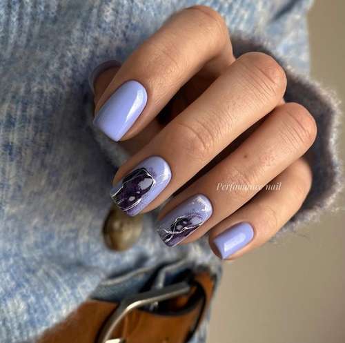 Lilac manicure 2021: beautiful new items, photo with design