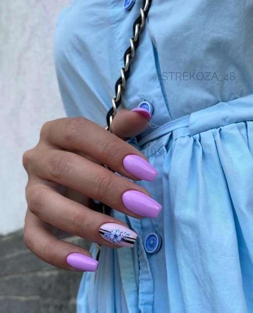 Lilac manicure 2021: beautiful new items, photo with design