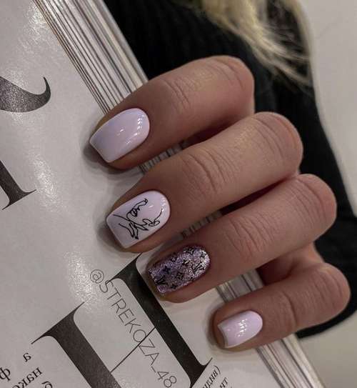 Lilac manicure 2021: beautiful new items, photo with design