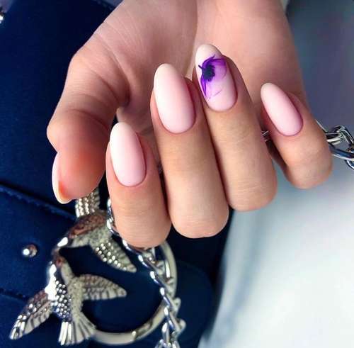 Lilac flower nail design