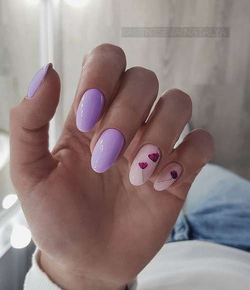 Lilac manicure 2021: beautiful new items, photo with design