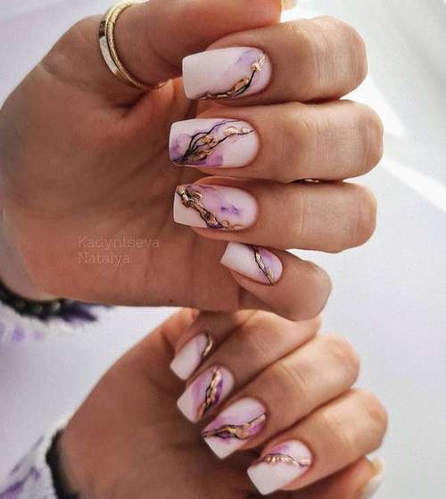 Lilac manicure 2021: beautiful new items, photo with design