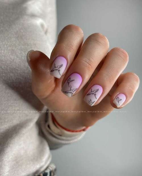 Lilac for short nails