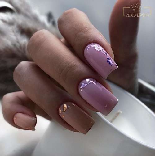 Lilac beige with foil