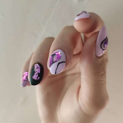 Lilac manicure 2021: beautiful new items, photo with design