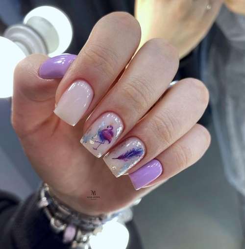 Lilac manicure 2021: beautiful new items, photo with design