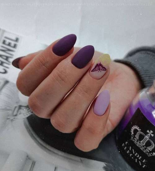 Lilac manicure 2021: beautiful new items, photo with design