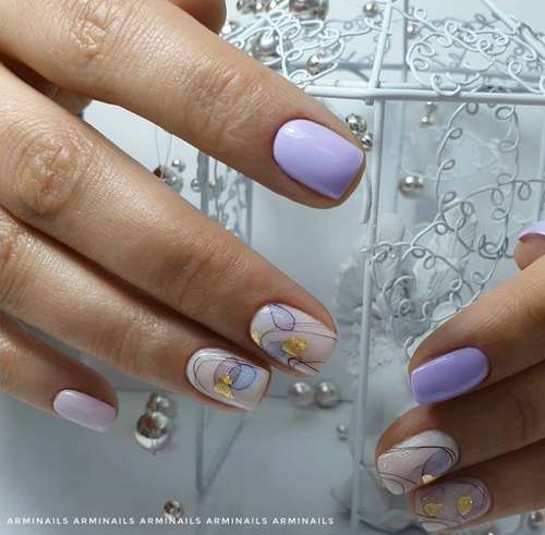 Lilac manicure 2021: beautiful new items, photo with design