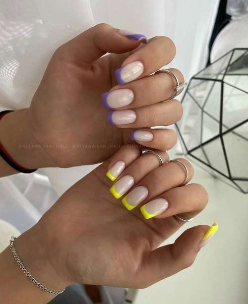 Colored jacket for short nails: photo design 2021, trends