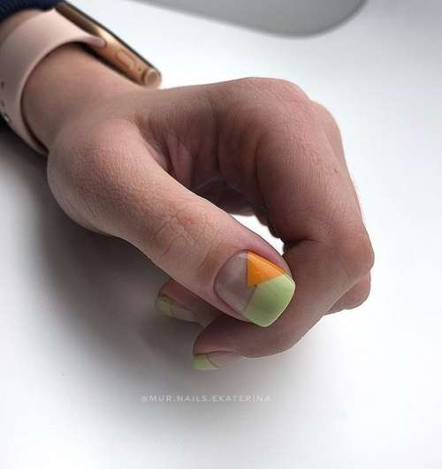 Colored jacket for short nails: photo design 2021, trends