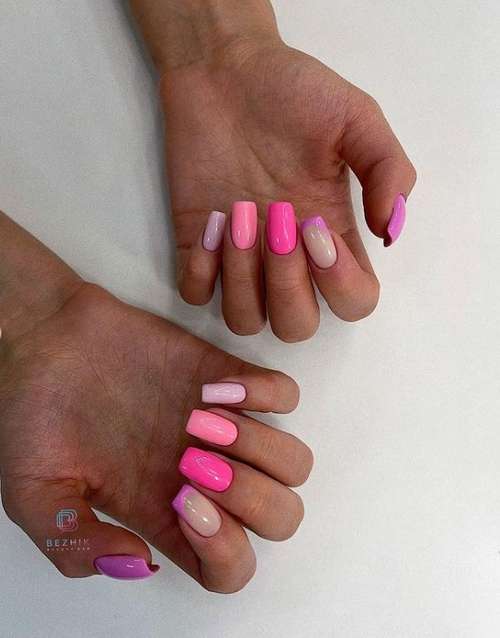 Colored jacket for short nails: photo design 2021, trends