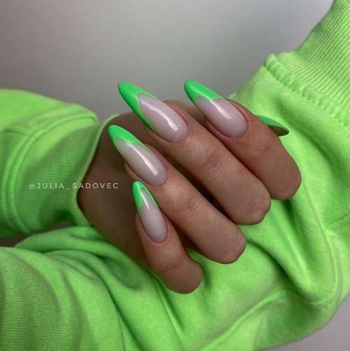 French for long nails green