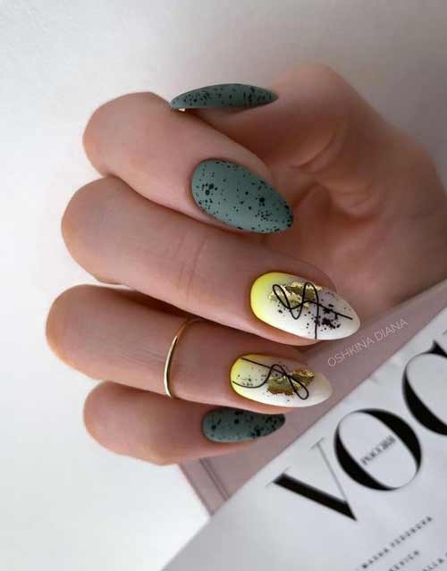 Manicure quail print