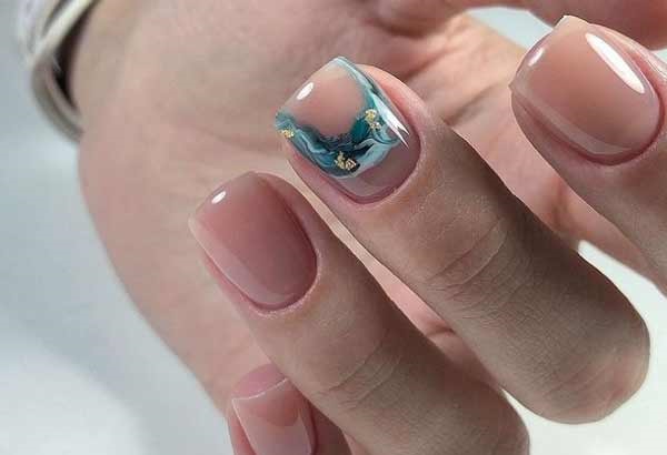 Nail design with stains