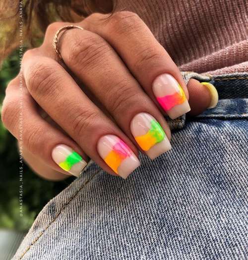 Neon stains nails