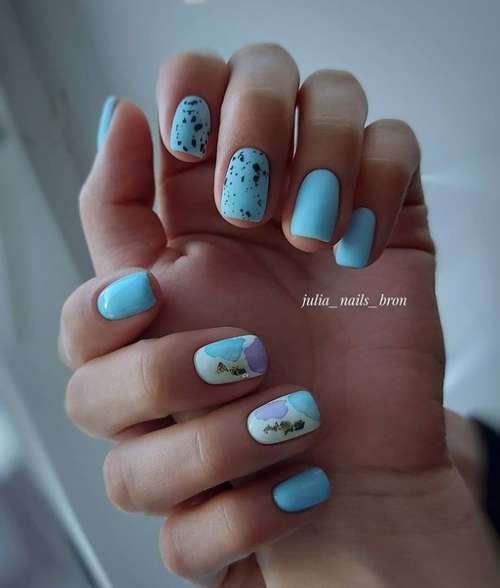 Short nails stain design