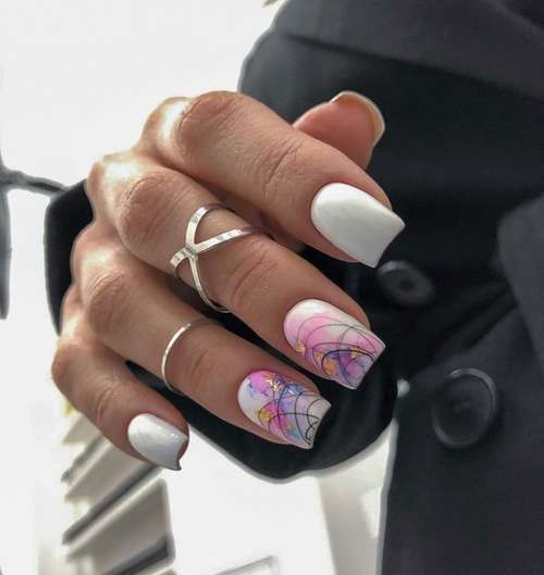 Manicure with divorces 2021: nail design, photo news