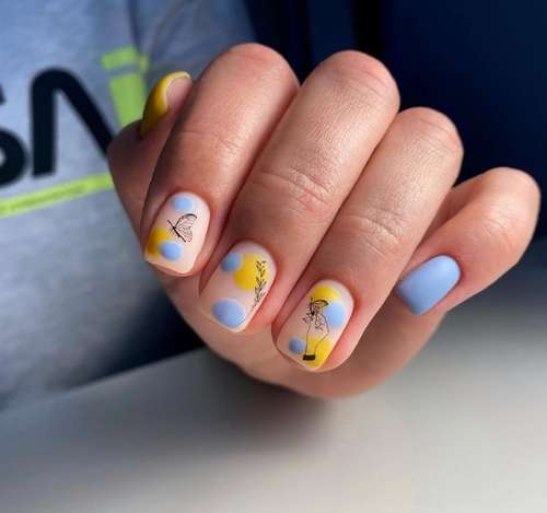 Beautiful manicure with drawings