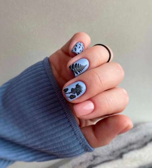 Manicure with a pattern for short nails: trends 2021, photos