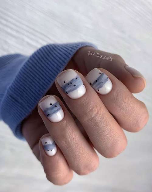 Manicure with a pattern for short nails: trends 2021, photos