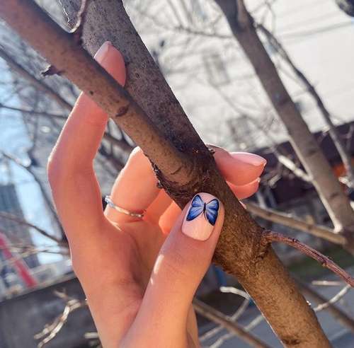 Butterfly on one nail