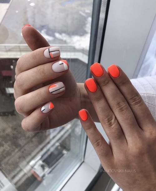 Manicure with a pattern for short nails: trends 2021, photos