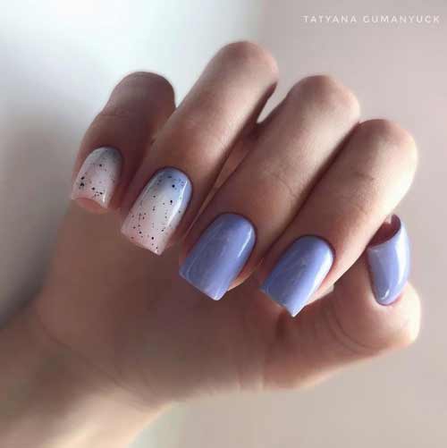 Two-tone milky gradient on nails