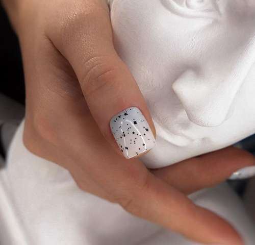 Milky gradient on nails: trendy manicure 2021, photo