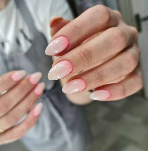 Milky gradient on nails: trendy manicure 2021, photo