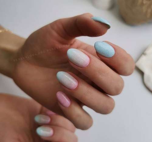 Milky gradient on nails: trendy manicure 2021, photo