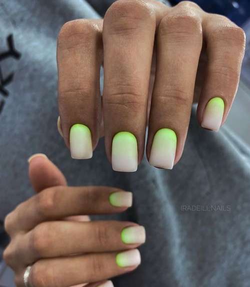 Milky gradient on nails: trendy manicure 2021, photo