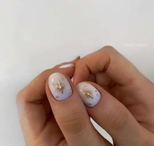 Milky gradient on nails: trendy manicure 2021, photo