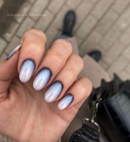 Milky gradient on nails: trendy manicure 2021, photo