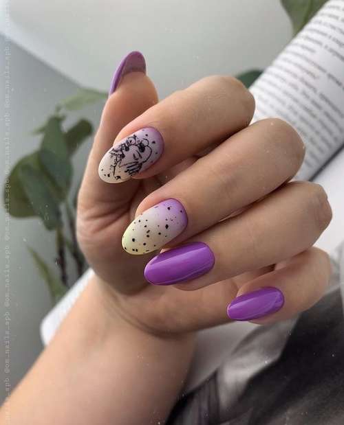 Milky gradient on nails: trendy manicure 2021, photo