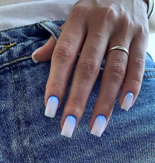 Milky gradient on nails: trendy manicure 2021, photo