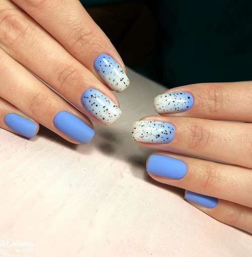 Milky gradient on nails: trendy manicure 2021, photo