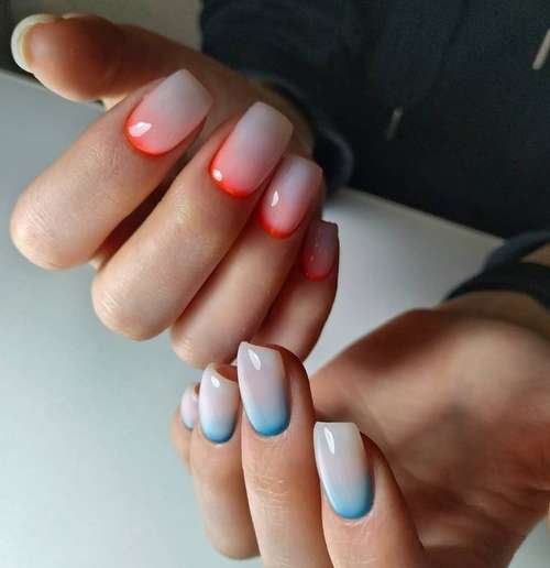 Milky gradient on nails: trendy manicure 2021, photo