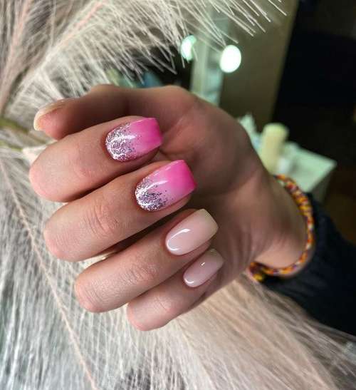 Milky gradient on nails: trendy manicure 2021, photo