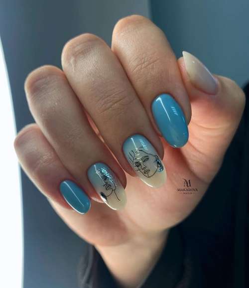 Milky gradient on nails: trendy manicure 2021, photo