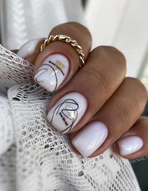 Beautiful milky manicure for short nails