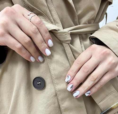 Milky very short nails