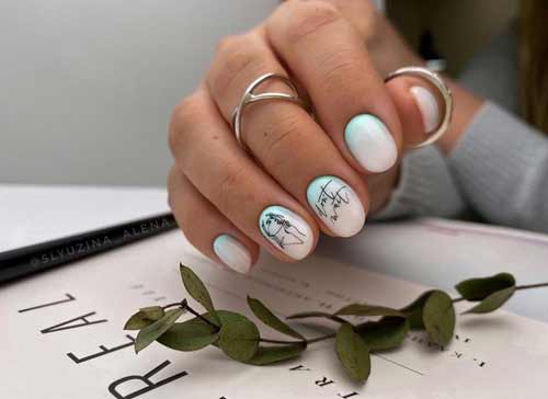 Manucure pour les couleurs laiteuses ongles très courts