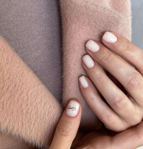 Milk manicure in the style of minimalism